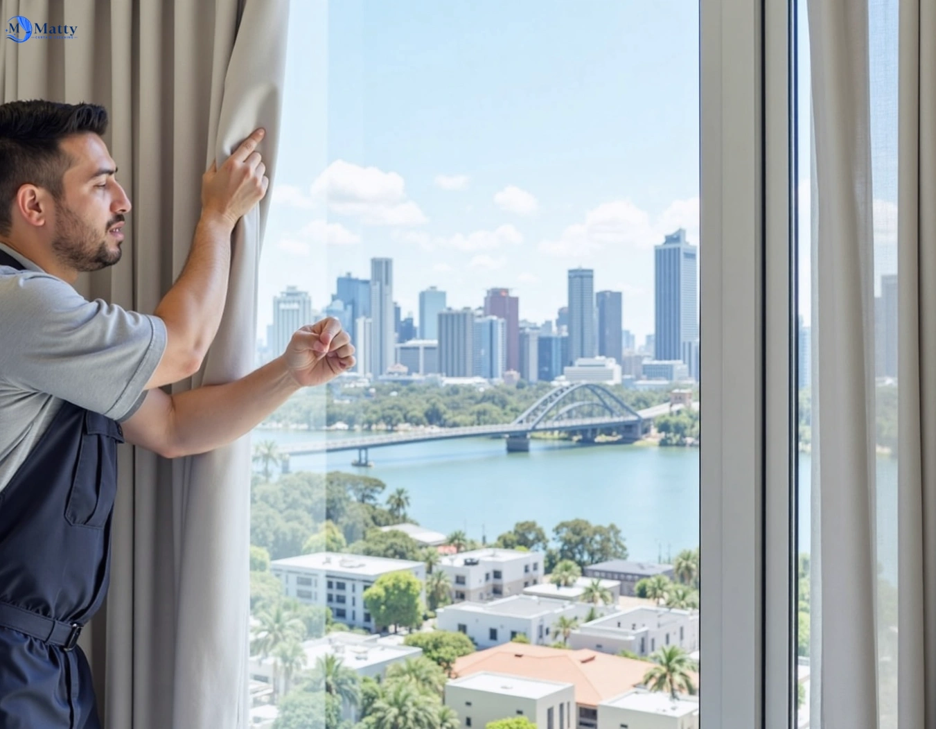 Professional curtain steam cleaning service slacks-creek QLD by Matty Curtain Cleaning