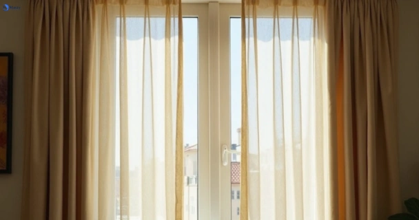 Dull dusty drapes in slacks-creek before professional cleaning